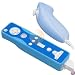 Blue / Solid Blue - Premium 2 Tone Virgin Silicone Skin Case for Nintendo Wii Remote Control & Nunchuk