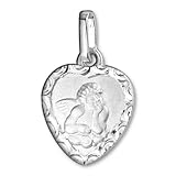 Produkt-Bild: Schmuck-Pur Echt Silber Engel-Herz-Anh&auml;nger "Gott sch&uuml;tze Dich"