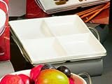 Lexington 4-Square Porcelain Serving Platter with Caddy by Ten Strawberry Street