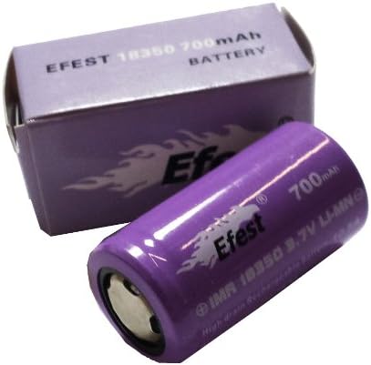 Efest IMR 18350 700 mAh 3.7V LI-MN High Drain Rechargeable Battery , Flat Top , Purple , 10.5 AMPS