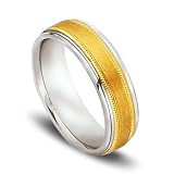 14k Gold Two-Tone Men's Wedding Band.