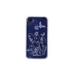 Clear Butterfly Flower iPhone 4S Case (Compatible with Apple iPhone 4S, iPhone 4)