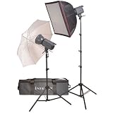 Interfit Photographic Stellar 1000ws 2-Monolight Umbrella/Softbox Kit, with Reflectors, Stands & Cases, Total 2000ws