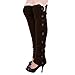 Tirain Women Knitted Flat Button Down Crochet Leg Warmers with Lace Trim FBA(Coffee)