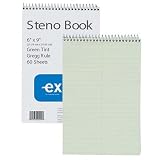 Steno Book, Gregg Rule, 6x9, Green Tint Pages, 80 Sheets EXP03299
