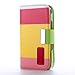 ATC Masione(TM) Apple iPhone 4/4S Credit Card Hard Shell Case Stand with Silicone Core + Screen Protector & Stylus (Wallet case Red+Yellow+Pink)