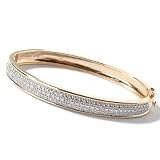 925 Fusion&trade; 7.25 or 8 Diamond Accent Hinged Bangle Bracelet