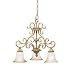 Kichler Lighting 2982GBR Edenvale 3-Light Chandelier, Hand Rubbed Golden Brelee with Inside-Etched Glass and Golden Antique Highlights