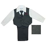 Boys Mini Tuxedo Dress Slacks Set Satin trim Lined Vest  Bowtie  Dress Shirt Infants & Toddlers