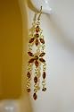 Saka's Flower Dangle Chandelier Earrings - Amber