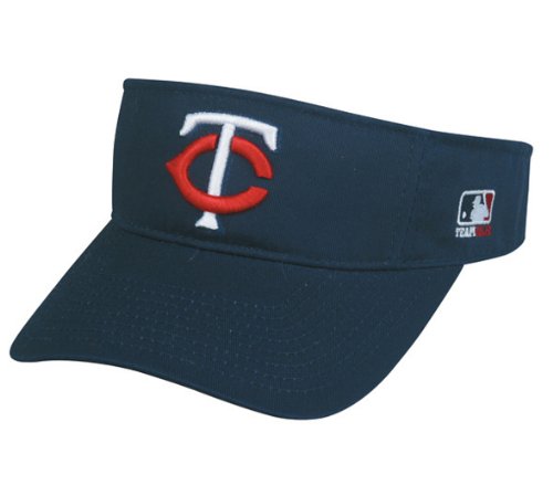 MLB ADULT Minnesota TWINS Home NAVY BLUE VISOR Adjustable Velcro TWILL New