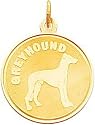 14K Gold Greyhound Disc Charm