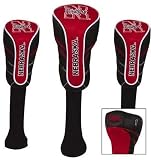 NCAA Nebraska Cornhuskers Golf Set of Three Nylon Headcovers