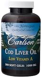 Carlson Laboratories - Cod Liver Oil Low Vitamin A, 300 softgels