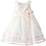 Girls Mesh Chevron Print Nylon/Polyester  Dress With a Ribbon 