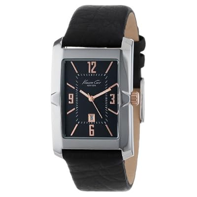 Kenneth Cole New York Men's KC1935 Classics Tank Analog 3 Hand Date Dimensional Bezel Strap Watch