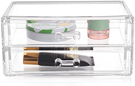2 Layers Tiers ClearMakeup Cosmetic Drawer Storage Box Organizer Tool-M