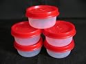 Tupperware Smidgets 1 Oz Bowl Set of 5 Red Seals
