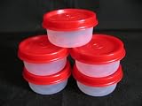 Tupperware Smidgets 1 Oz Bowl Set of 5 Red Seals