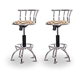 2 24"-29" Rainbow Polka Dots Seat Chrome Adjustable Specialty / Custom Bars ....