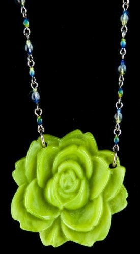 Classic Hardware Retrolite Jade Rose Necklace