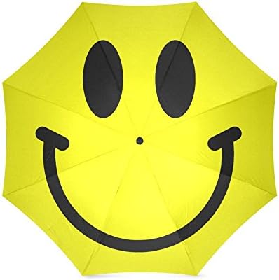 Funny Smiley Face Compact Umbrella Folding Travel Rain/Sun Umbrella Anti-uv, Windproof Rainproof Umbrella