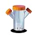 Corning 4502-8L Borosilicate Glass 8L Proculture Spinner Flask, with 120mm Flat Center Cap and 2 Angled Sidearms