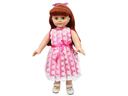 Highmall High Simulation Baby Doll's Clothes Lace White + Pink Dress for 14-16 inches Dolls