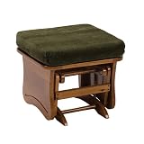 Deluxe Glider Ottoman - Pine Green Diamond/ Maple