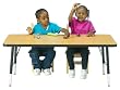 Jonti-Craft 6478JCE188 24" x 36" KYDZ Elementary Height Rectangle Activity Table, Red/Black