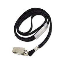 Advantus 36-Inch Safety Lanyard for ID Cards/Badges, Clip Style, Black, Box of 24 (75403)