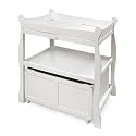 Sleigh Changing Table with Cart - White
