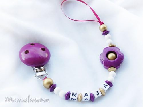 Personalized pacifier clip model 1059, handmade by mamasliebchen