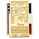 14k Yellow Gold Marquis De La Fayette Commemorative Lapel Pin