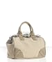 Prada natural canvas crystal cluster medium kisslock satchel