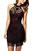 Bingirl Women's Sexy Polo Neck Floral Lace Cocktail Evening Mini Dress Party Clubwear