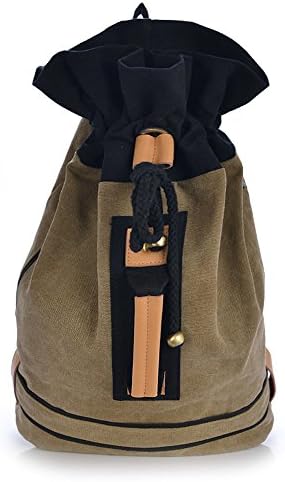 Vere Gloria Men Women Shopping and Leisure Backpack Bags Korean Version Fresh Canvas Barrel Backpack (coffe)