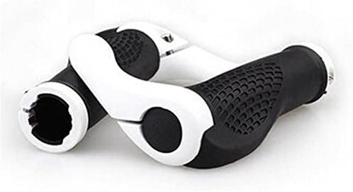 Set Of 2 Bike Bicycle Rubber Handlebar Grips Lock-on Ox-horn Black/White