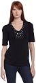 AGB  Women's Soft Knit Luminous Top,Black,Medium