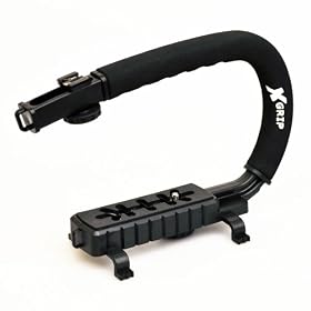 Opteka X-GRIP Professional Camera / Camcorder Action Stabilizing Handle with Hot-shoe for Flash or Video Light