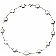 Beautiful White Cultured Coin Pearl Station Necklace