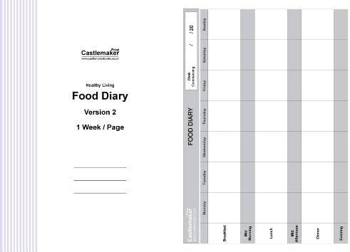 Food Diary (Version 2) 1 Week / Page (A4) F042 by Castlemaker Books by Castlemaker Books