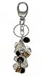 Key Chain / Purse Clip - K12 - Beads and Locks - Black and White