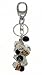 Key Chain / Purse Clip - K12 - Beads and Locks - Black and White