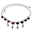 Garnet Necklace Sterling Silver Jewelry 16 inches (gnklc293)