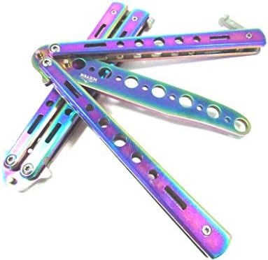 Icetek Sports HF089 Steel Balisong Butterfly Training Knife, Multicolor