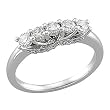 14K White Gold Diamond Anniversary Band - 0.75 Ct.