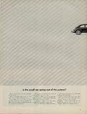Is the small car going out of the picture? They're growing the new
cars much bigger this season. ..... 1965 Volkswagen of America Ad,
A4954.