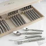 Jean Dubost Laguiole 24-Piece Flatware Set -Stainless Steel