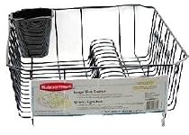 Rubbermaid 6032ARBLA Antimicrobial Large Dish Drainer, Black
